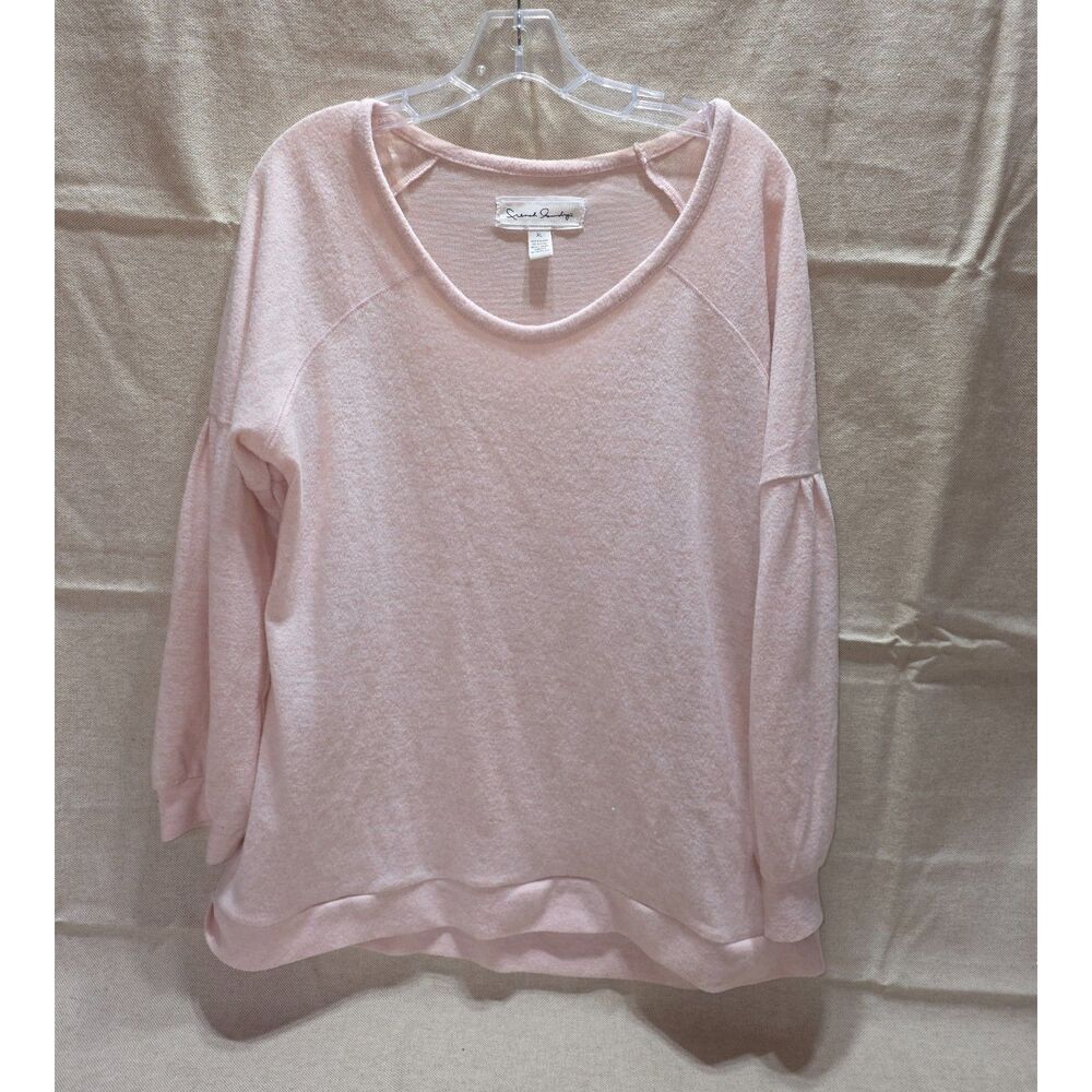 French Laundry Women's XL Pink Soft Knit Raglan Sleeve Pullover Sweatshirt Top